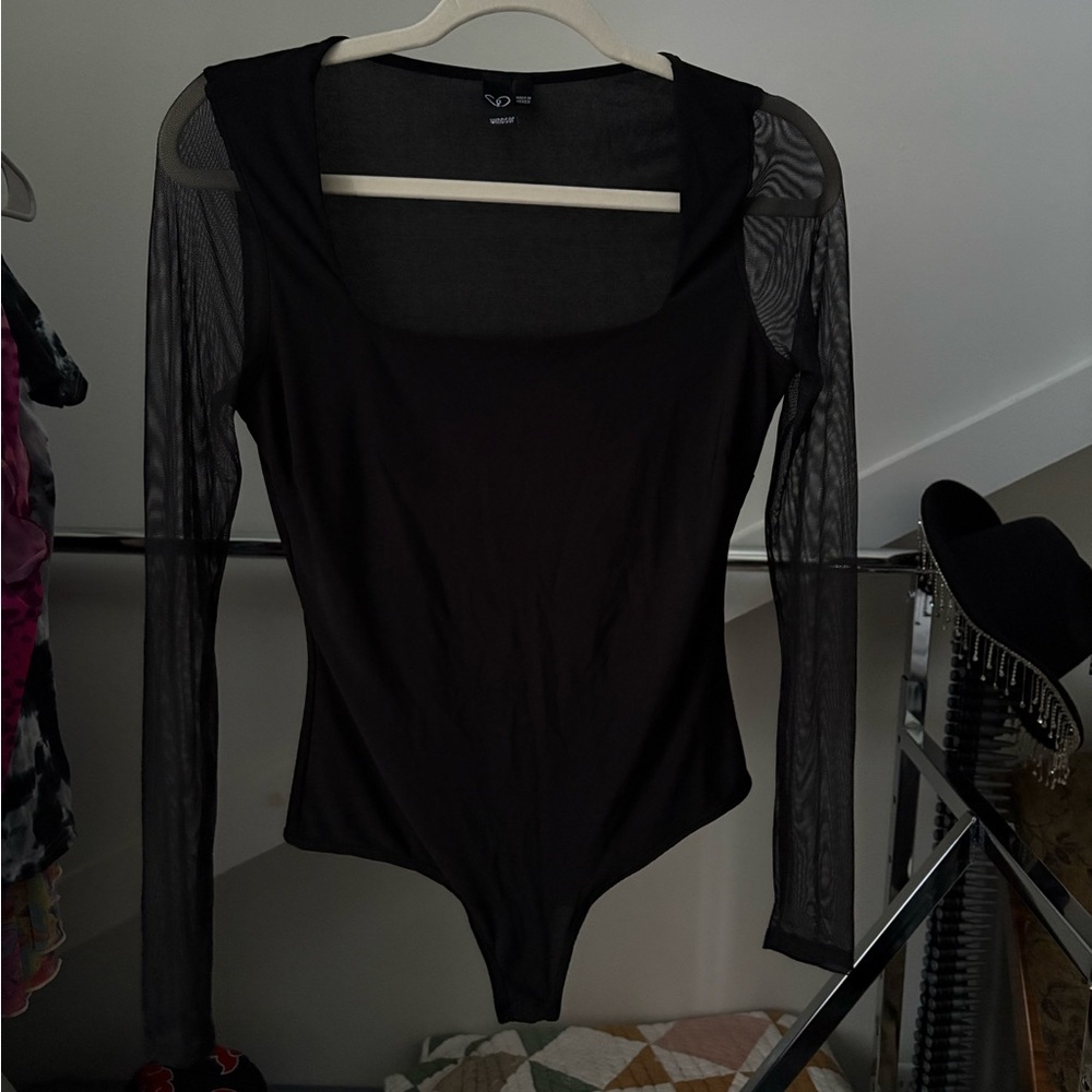 Windsor Black Mesh Sleeve Bodysuit 🖤
